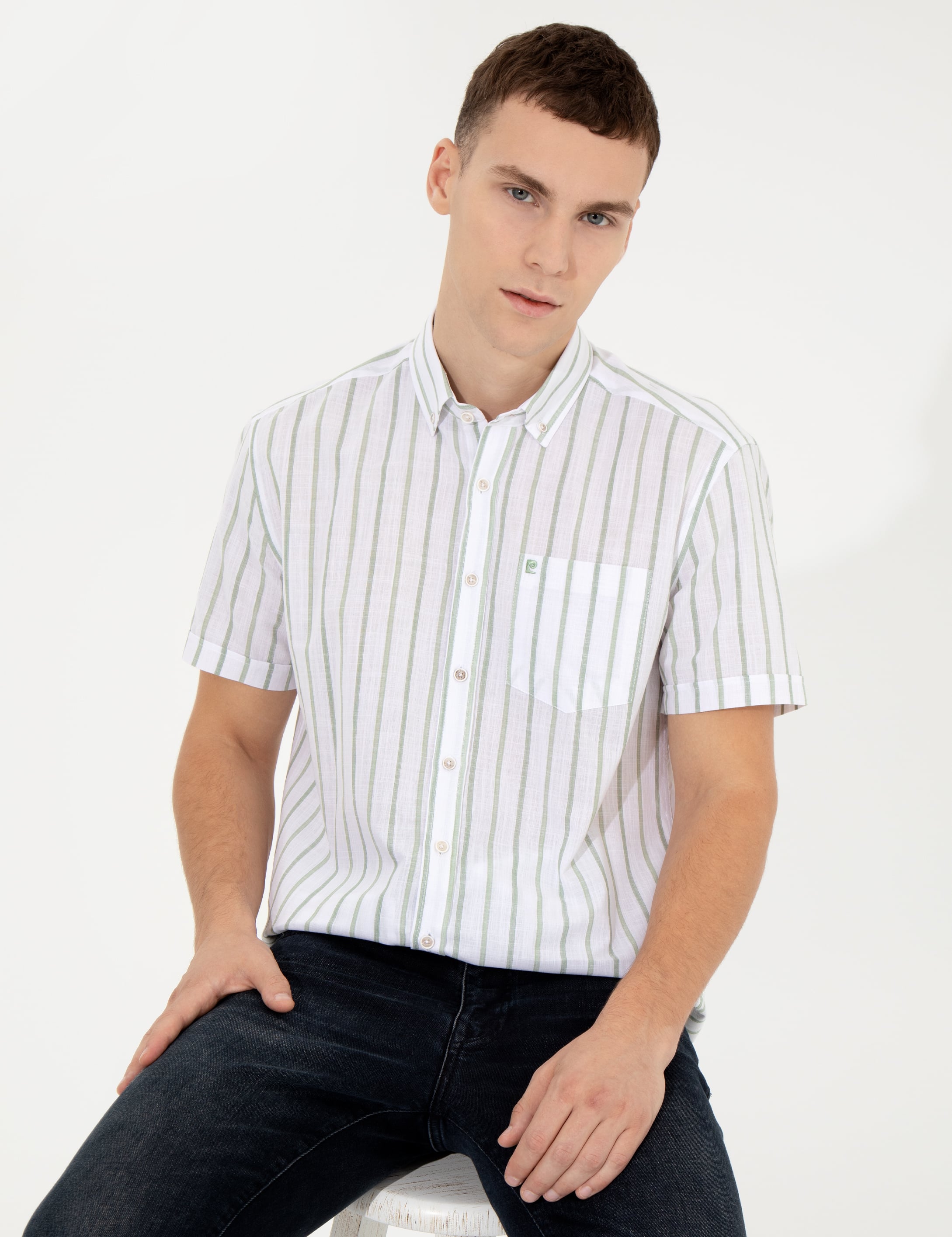 Haki Regular Fit Kısa Kollu Gömlek