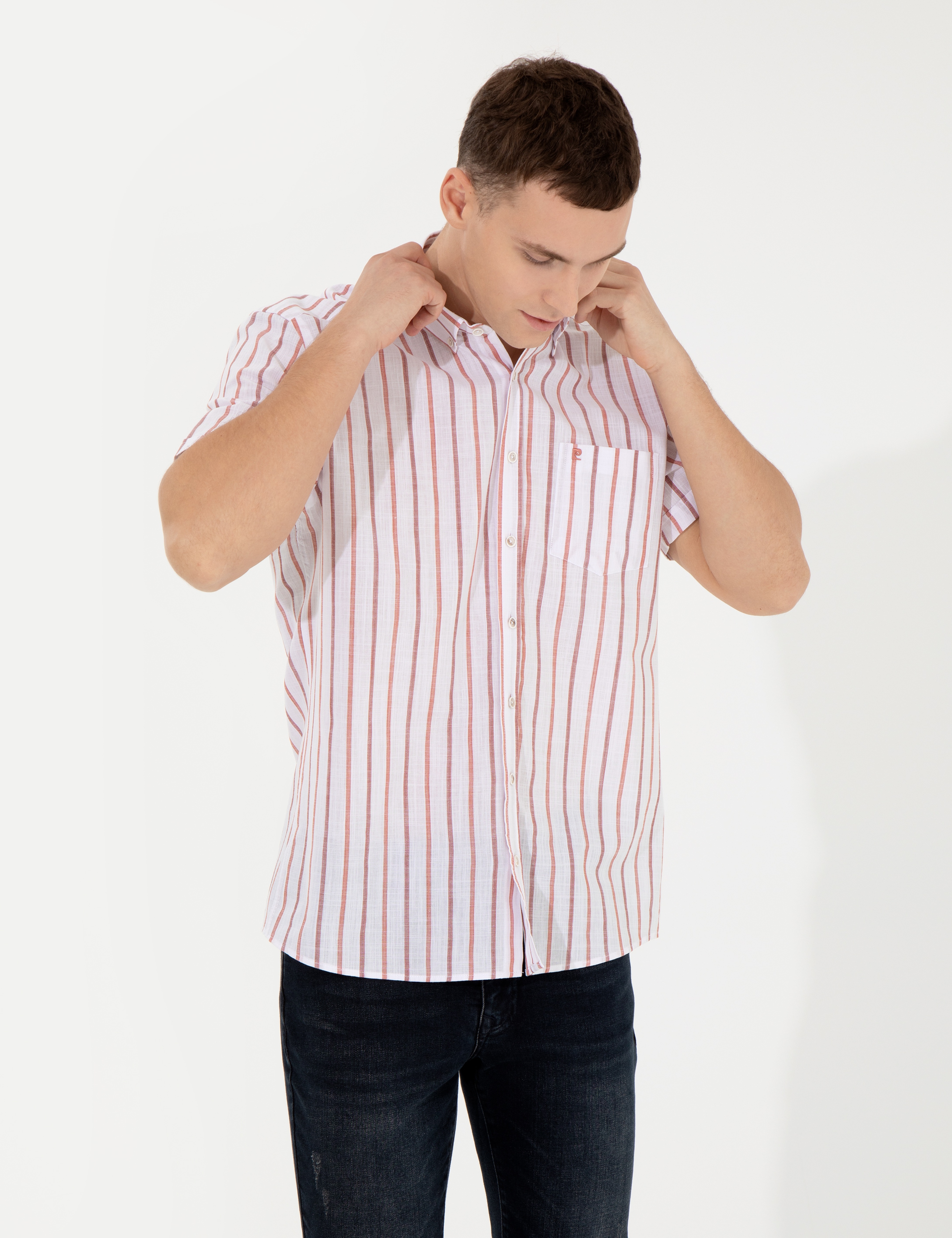 Kiremit Regular Fit Kısa Kollu Gömlek - Image 1