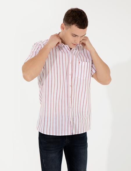 Kiremit Regular Fit Kısa Kollu Gömlek - 50252475026