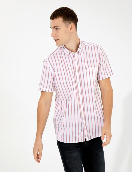 Kiremit Regular Fit Kısa Kollu Gömlek - 50252475026