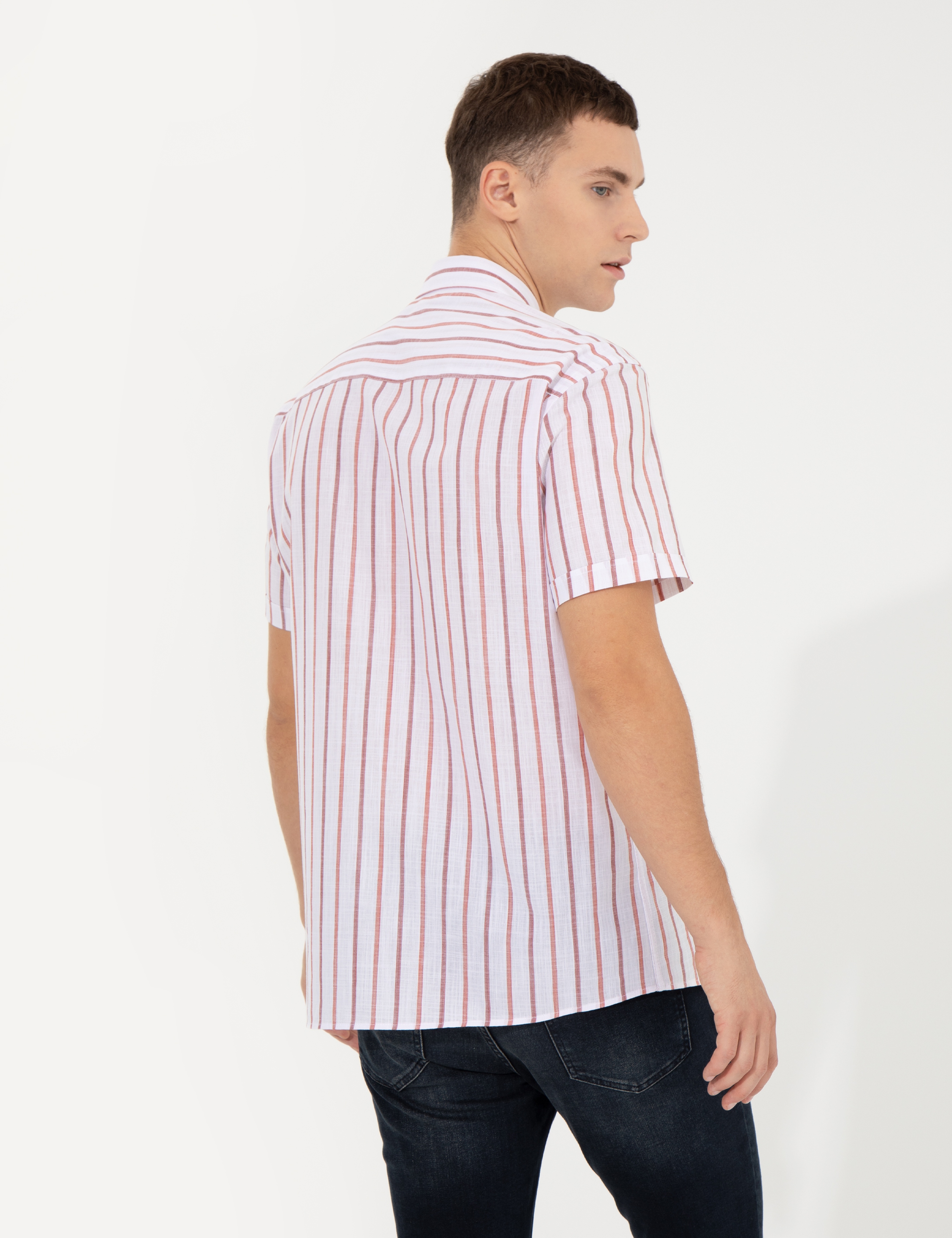 Kiremit Regular Fit Kısa Kollu Gömlek - Image 5