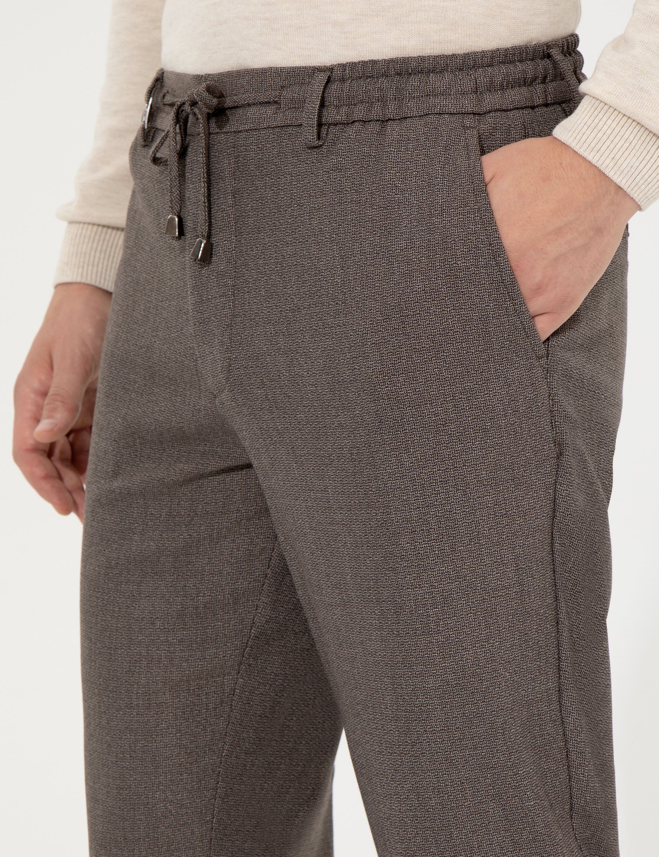 Kahverengi Slim Fit Kumaş Pantolon
