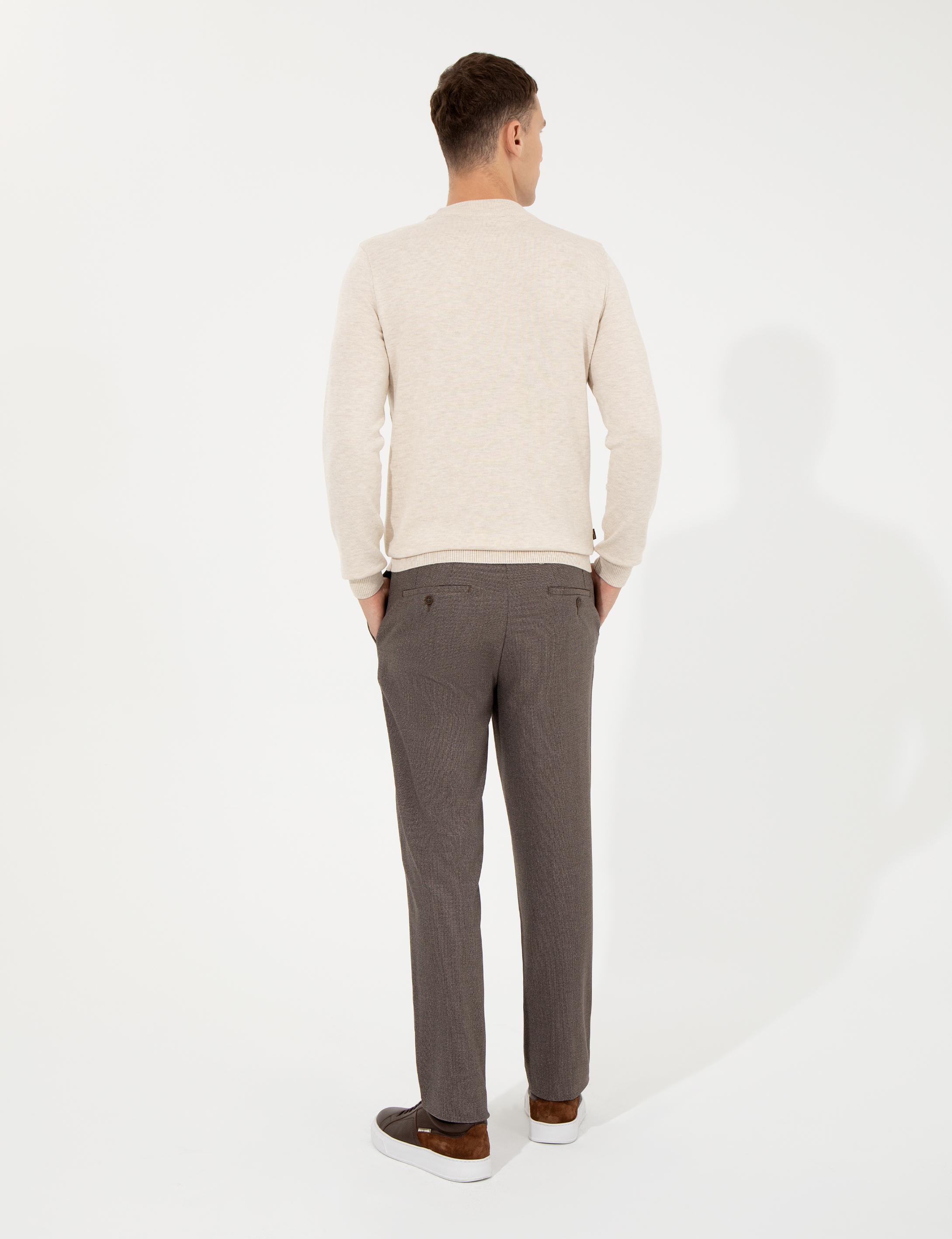 Kahverengi Slim Fit Kumaş Pantolon