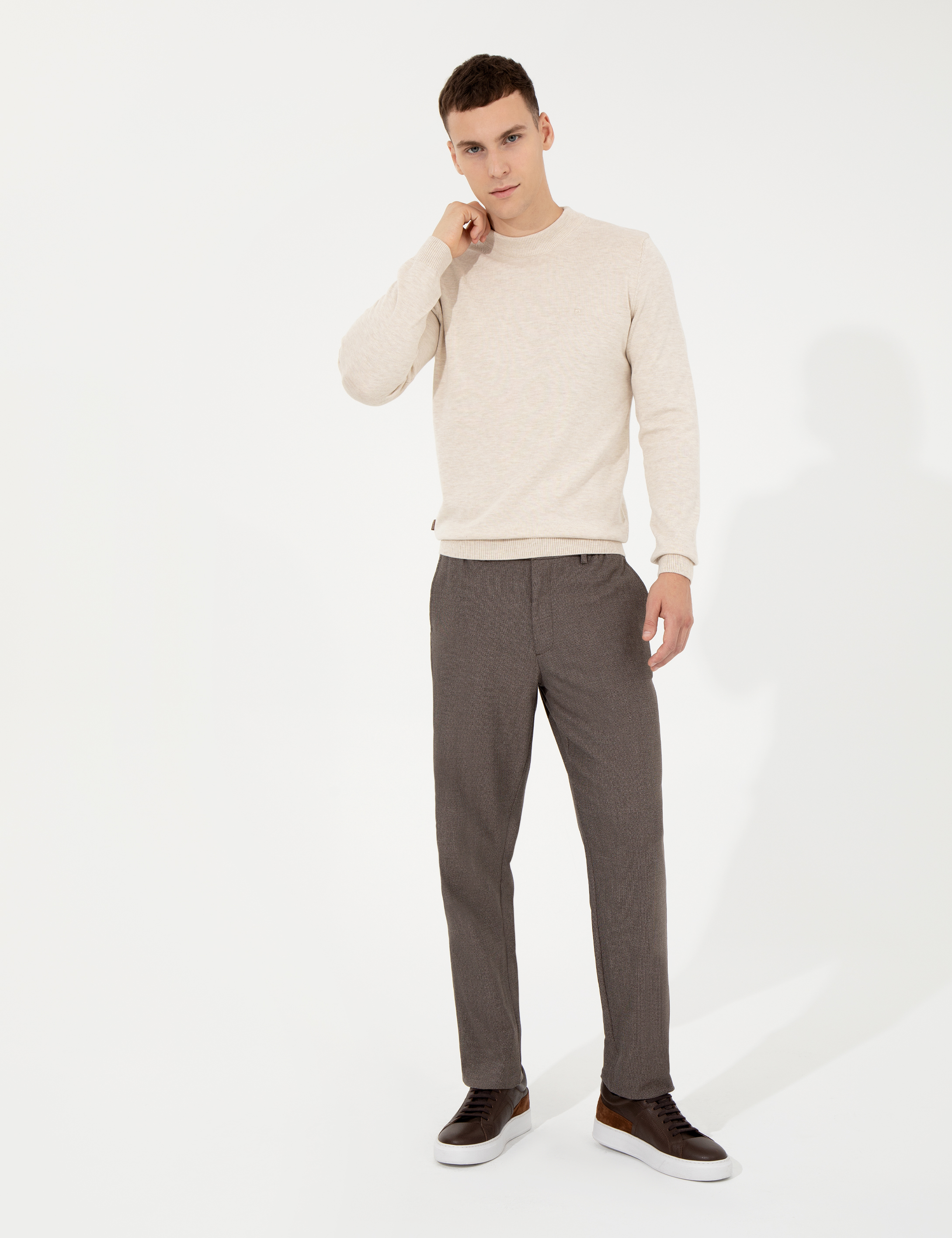 Kahverengi Slim Fit Kumaş Pantolon