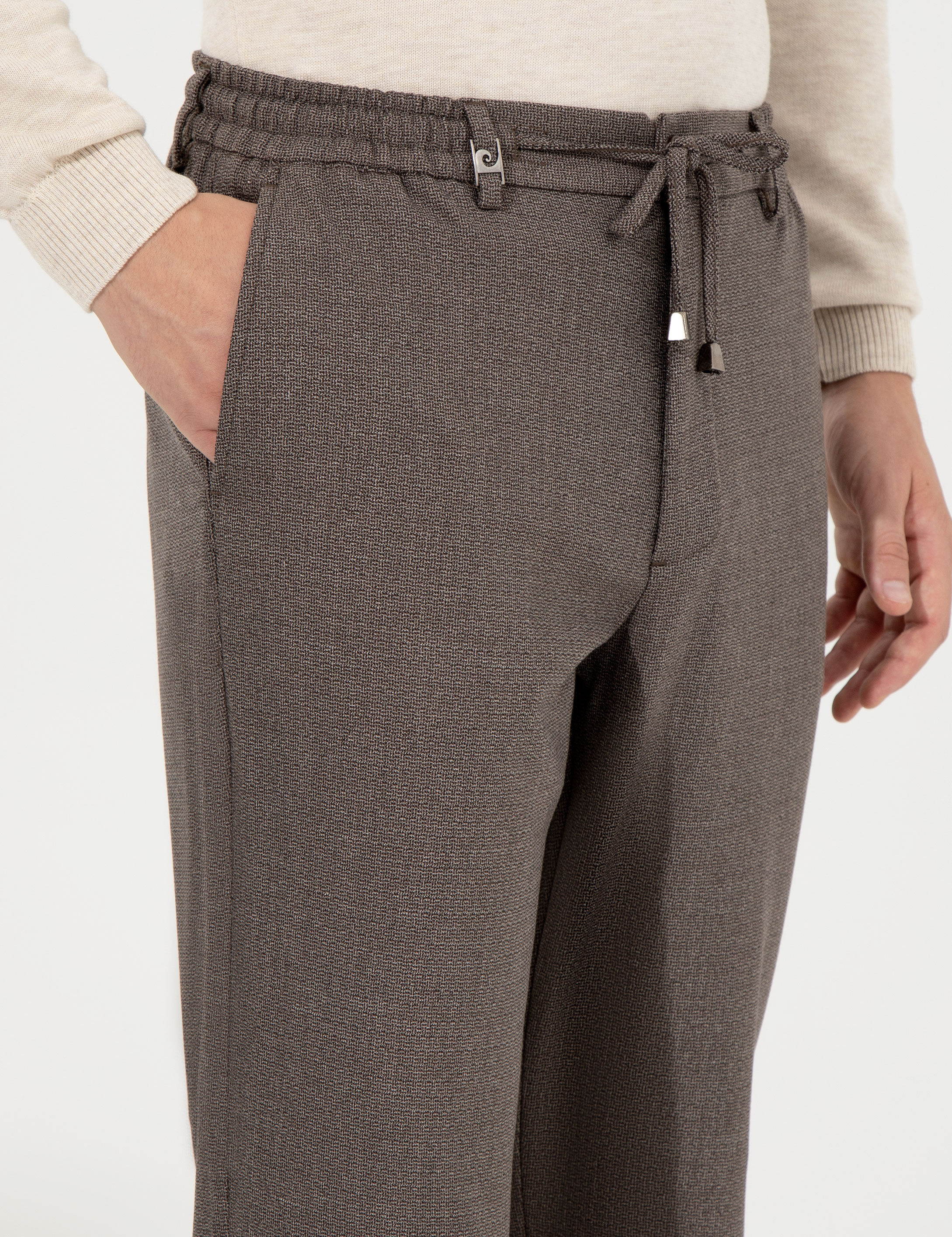 Kahverengi Slim Fit Kumaş Pantolon - Image 5