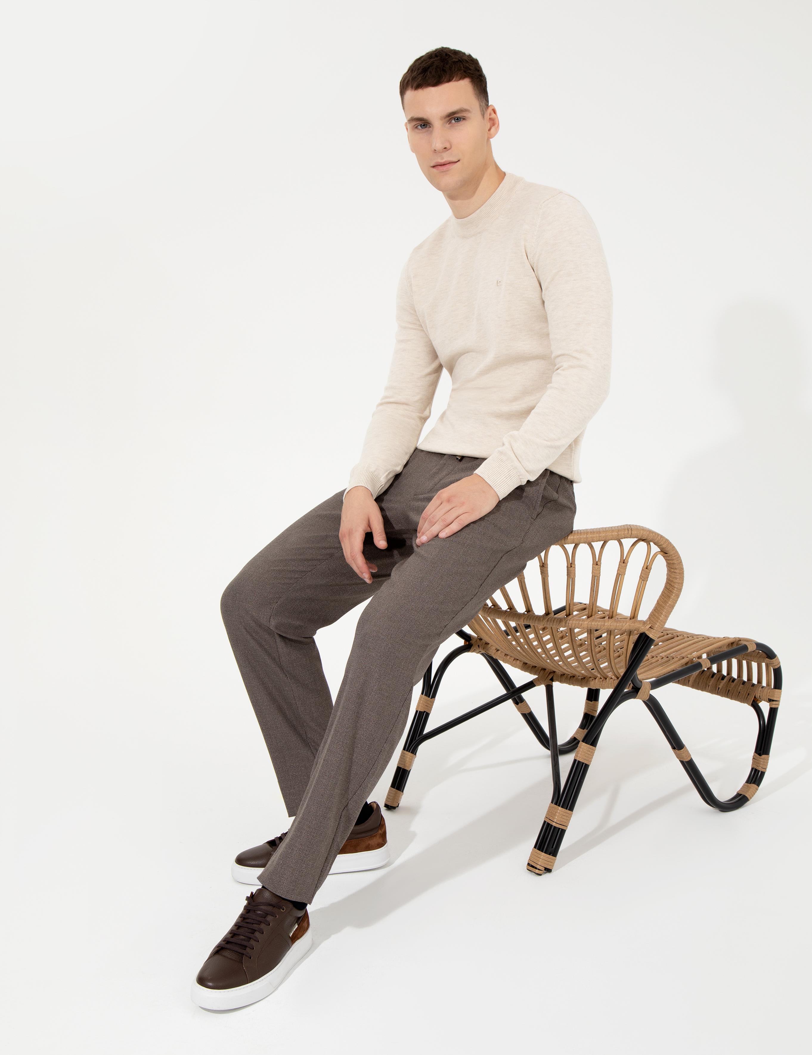 Kahverengi Slim Fit Kumaş Pantolon