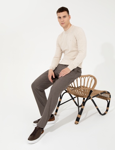 Kahverengi Slim Fit Kumaş Pantolon