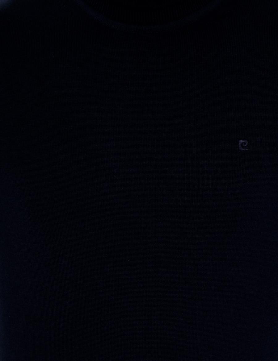 Lacivert Slim Fit Balıkçı Yaka Basic Triko Kazak