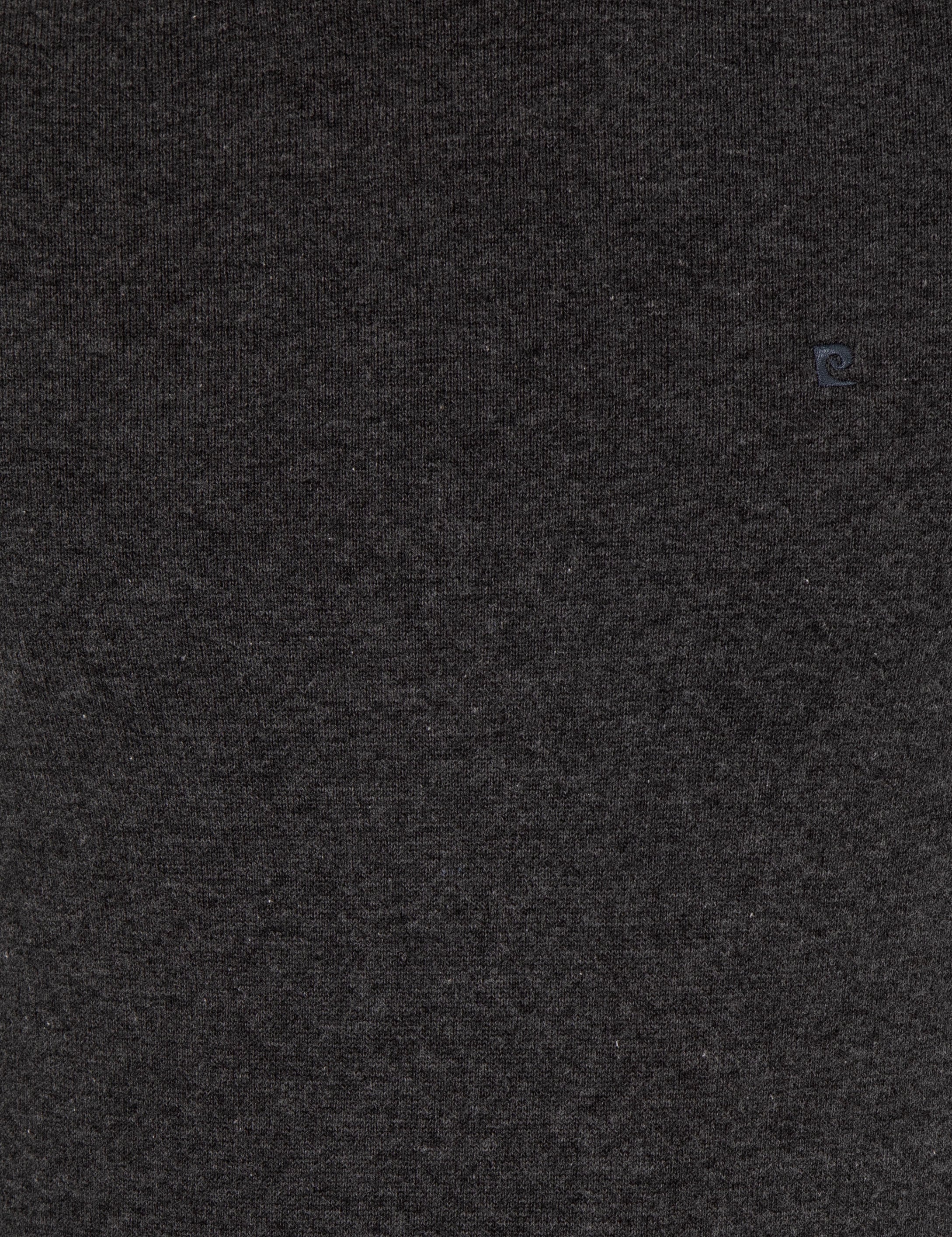 Pierre Cardin Gri Melanj Slim Fit Bisiklet Yaka Basic Triko Kazak görsel 6