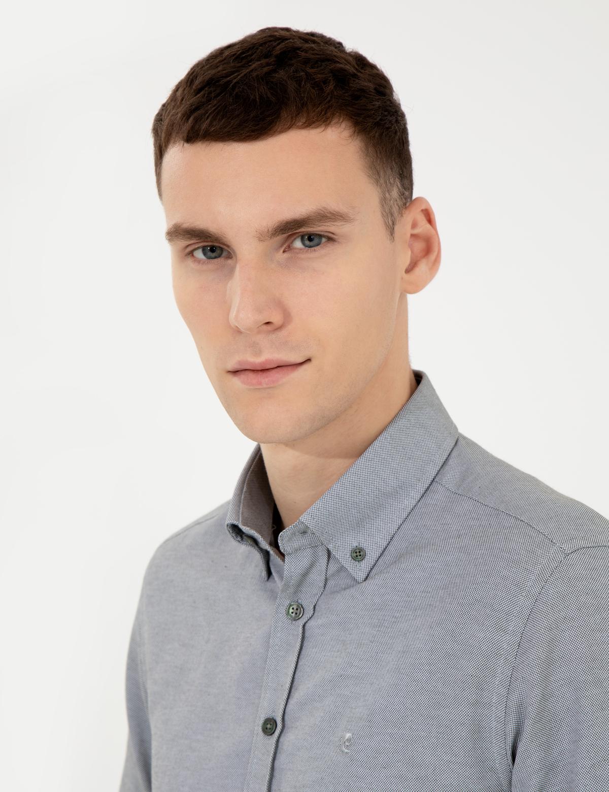 Haki Slim Fit Oxford Gömlek - 50258968046