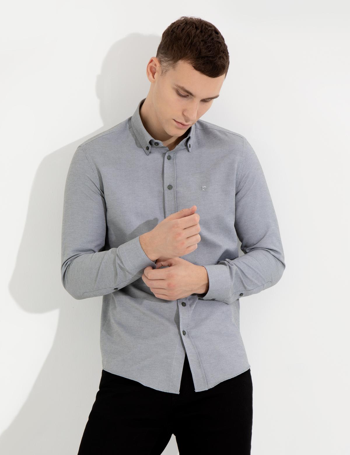 Haki Slim Fit Oxford Gömlek - 50258968046