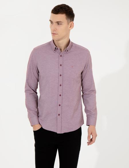 Bordo Slim Fit Oxford Gömlek - 50258968041