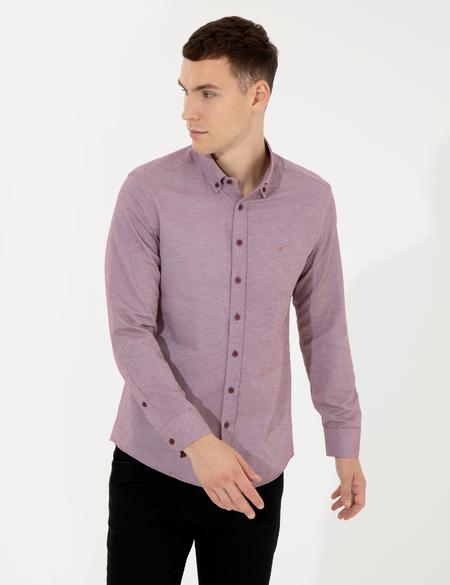 Bordo Slim Fit Oxford Gömlek - 50258968041