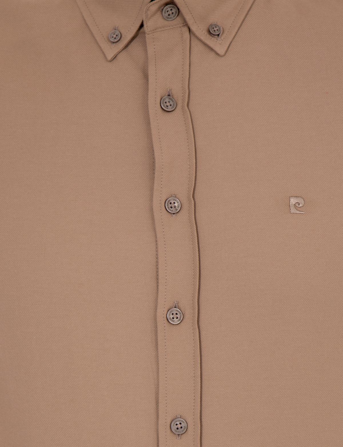 Açık Kahverengi Slim Fit Oxford Gömlek - 50258968070