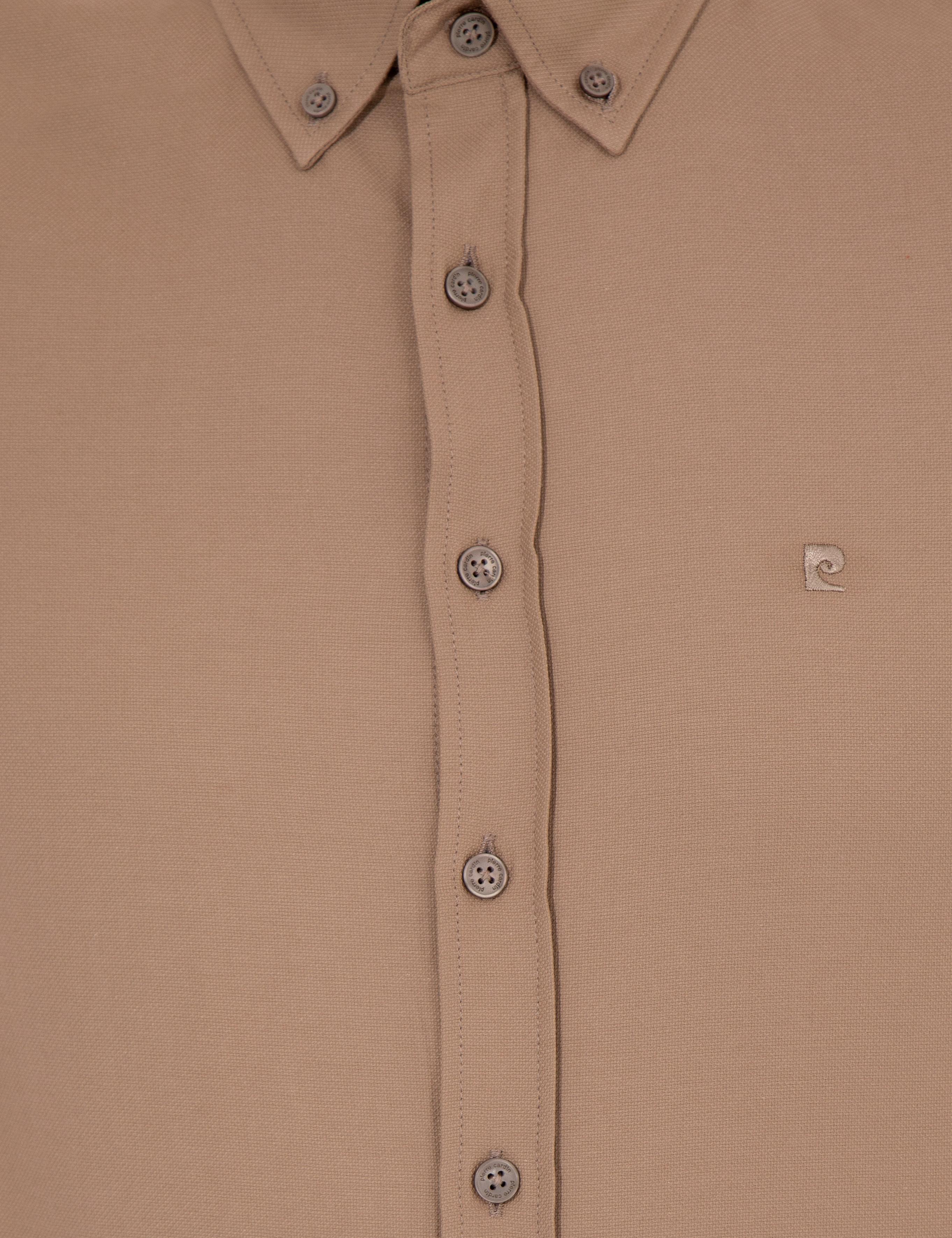 Açık Kahverengi Slim Fit Oxford Gömlek