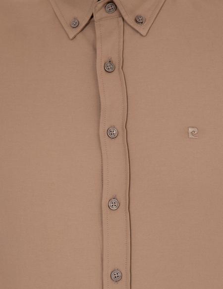 Açık Kahverengi Slim Fit Oxford Gömlek - 50258968070