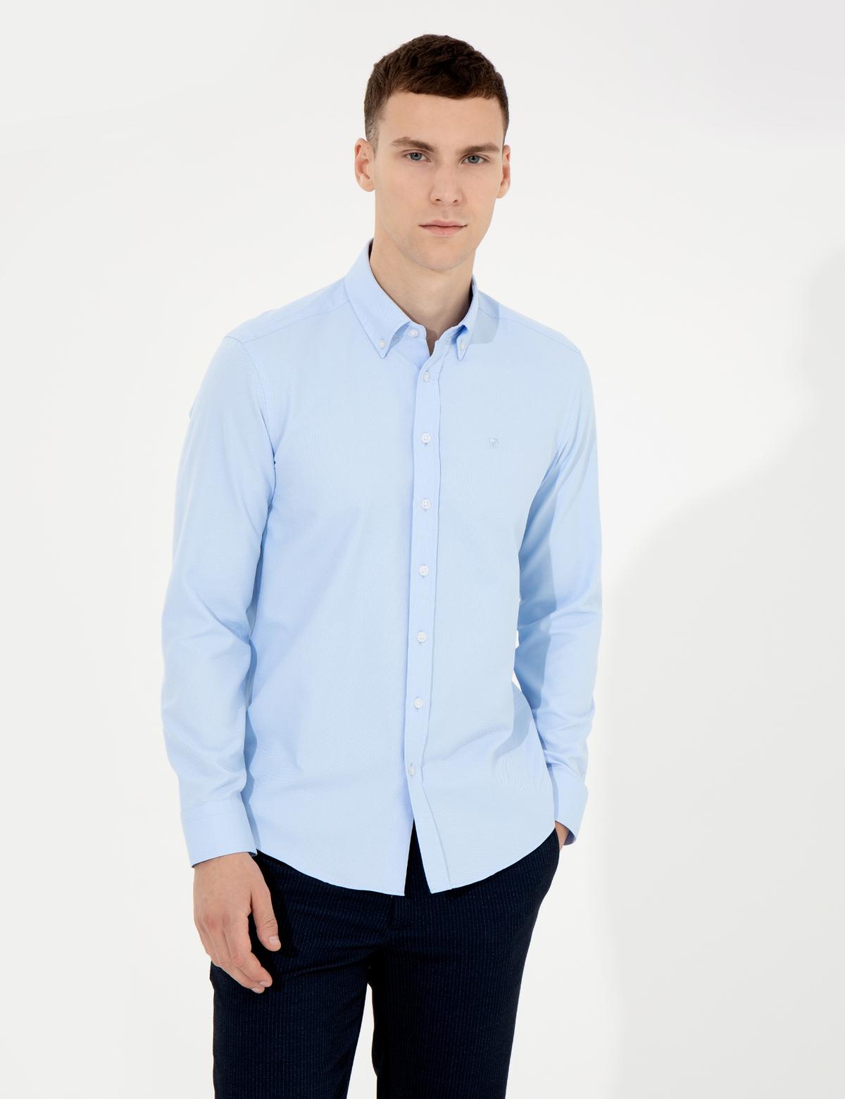 Açık Mavi Slim Fit Oxford Gömlek - 50258968011