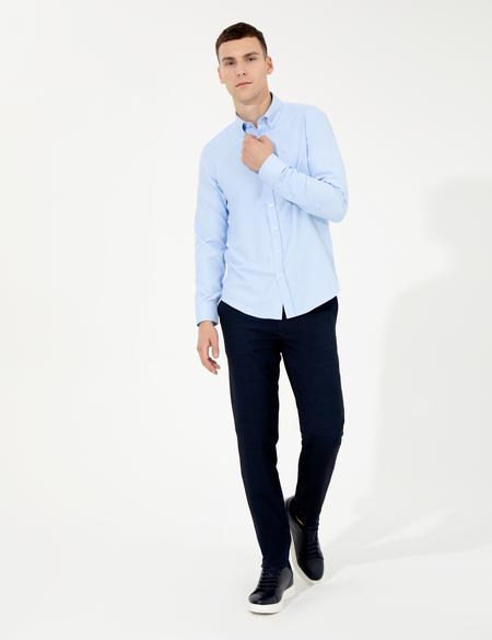 Açık Mavi Slim Fit Oxford Gömlek - 50258968011