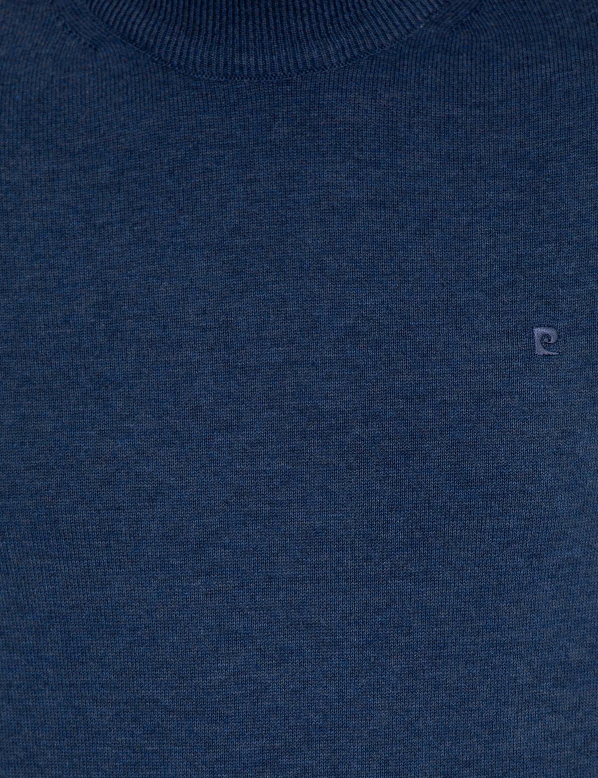 İndigo Melanj Slim Fit Yarım Balıkçı Yaka Basic Triko Kazak - 50256965086