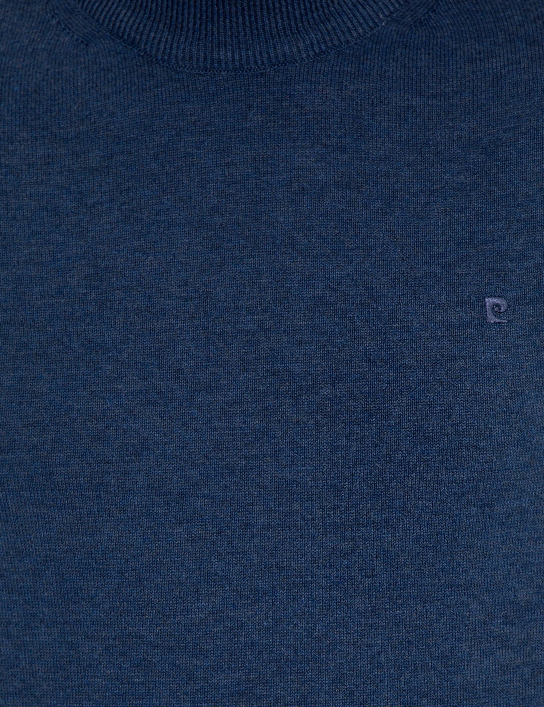 İndigo Melanj Slim Fit Yarım Balıkçı Yaka Basic Triko Kazak