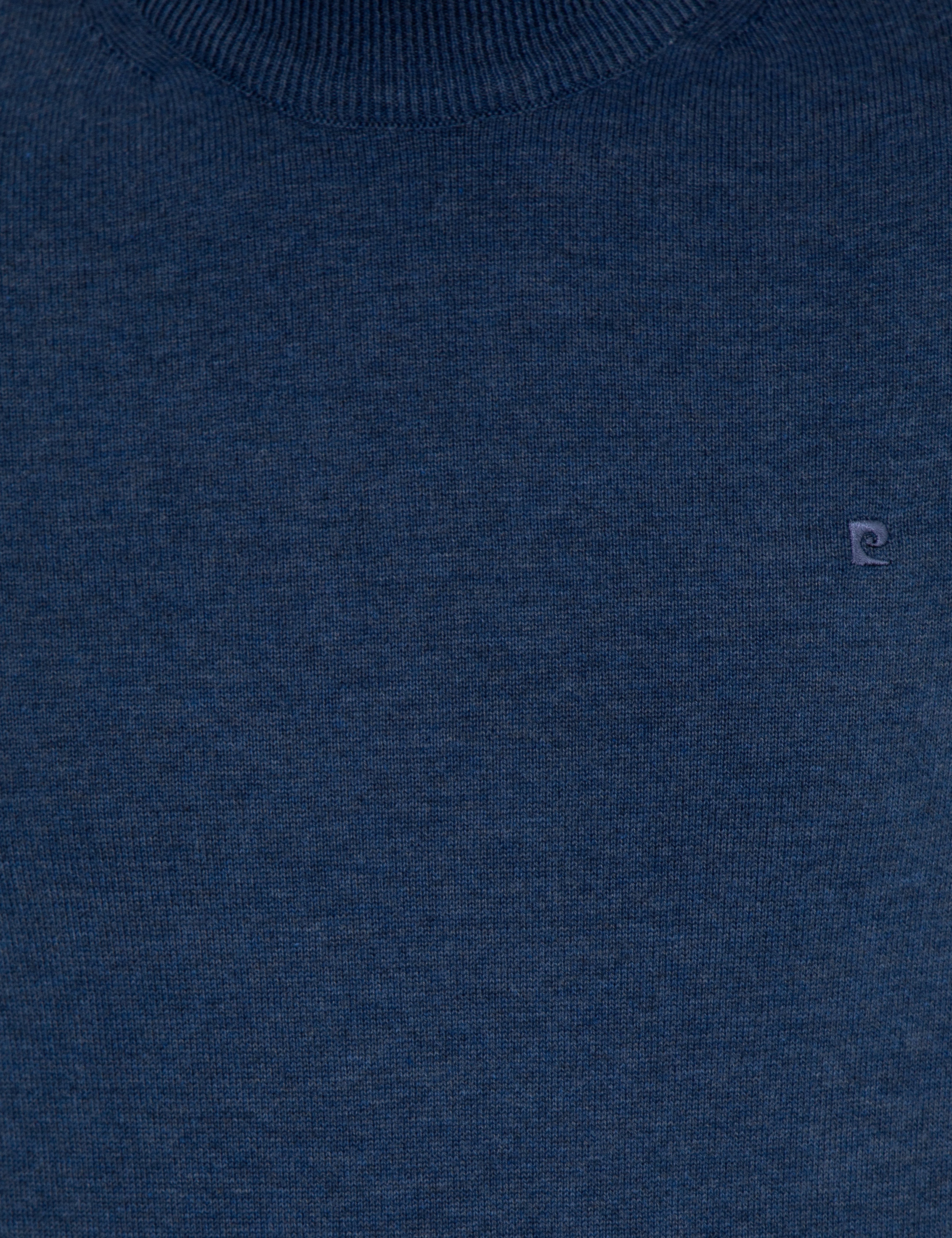 İndigo Melanj Slim Fit Yarım Balıkçı Yaka Basic Triko Kazak - Image 6