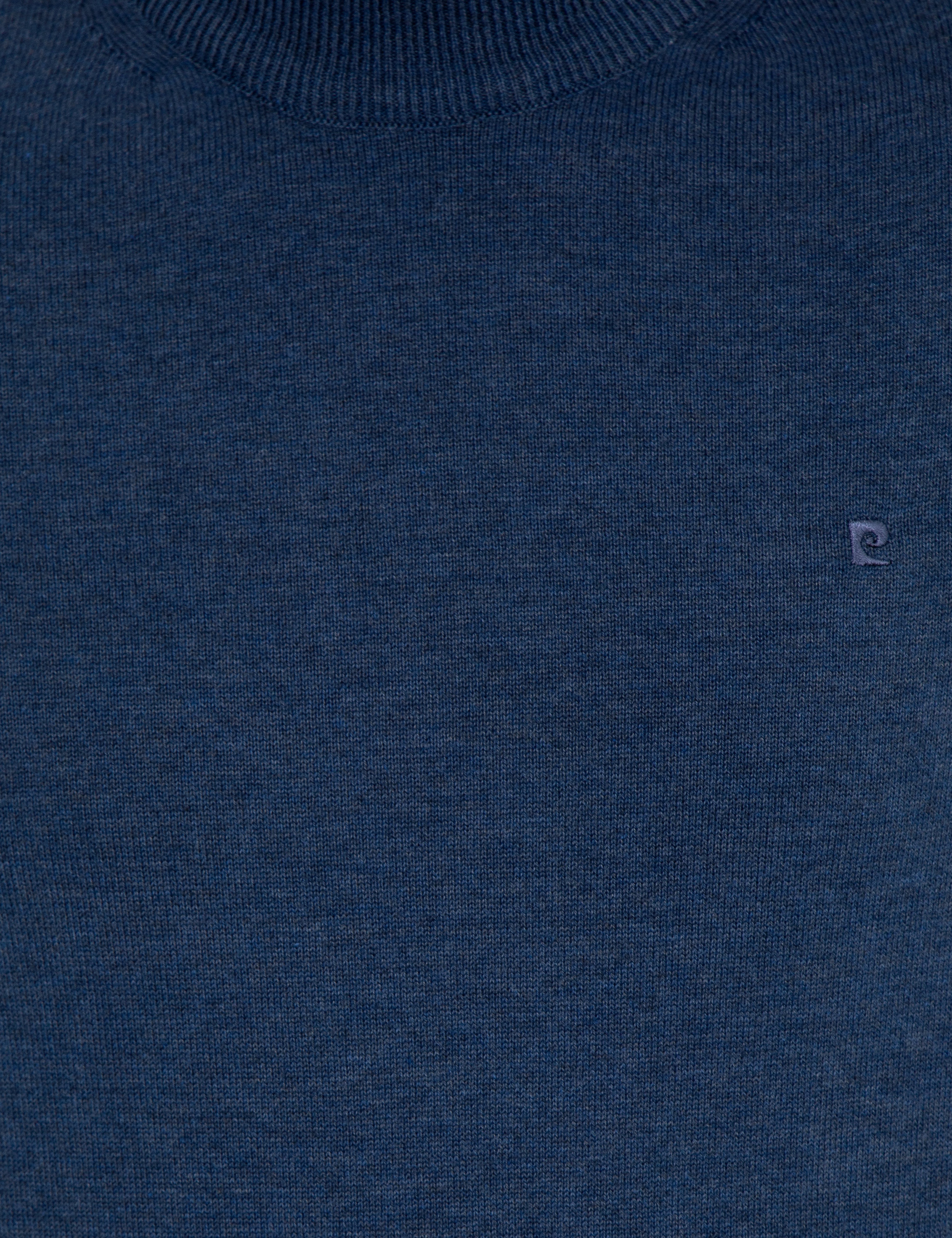 İndigo Melanj Slim Fit Yarım Balıkçı Yaka Basic Triko Kazak