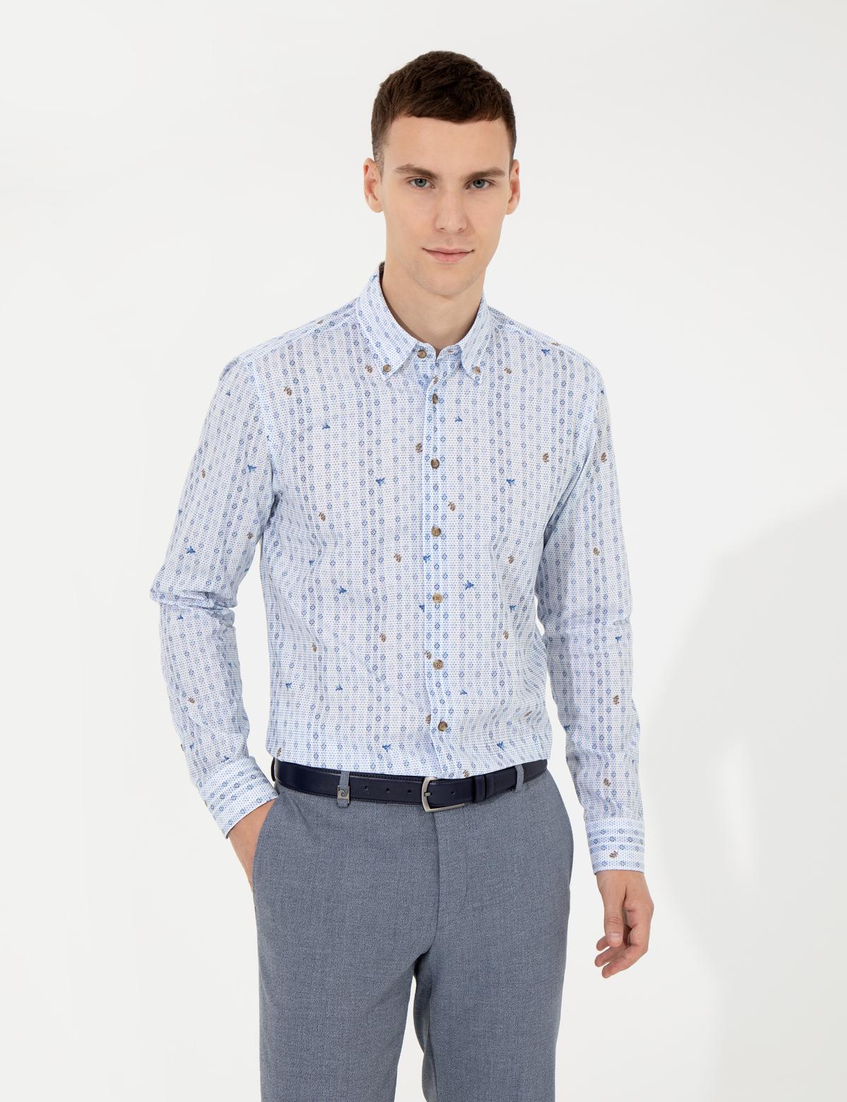 Mavi Slim Fit Uzun Kollu Gömlek