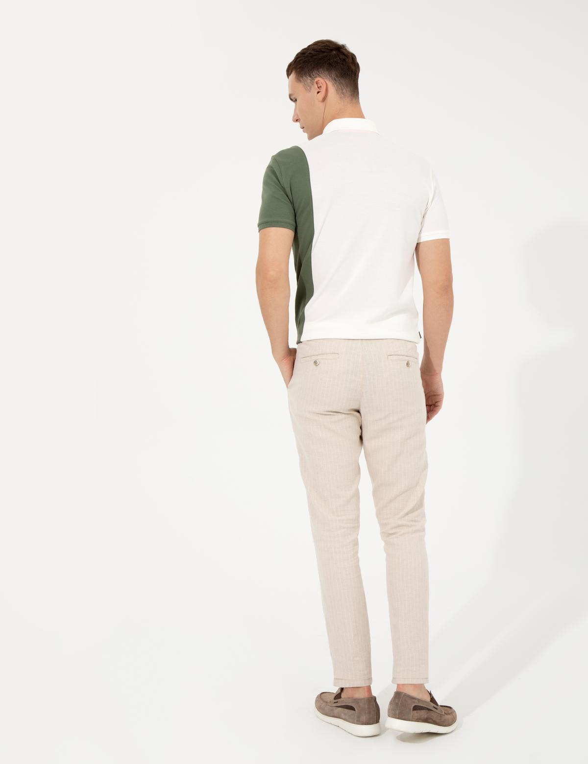 Bej Slim Fit Kanvas Pantolon - 50246876004