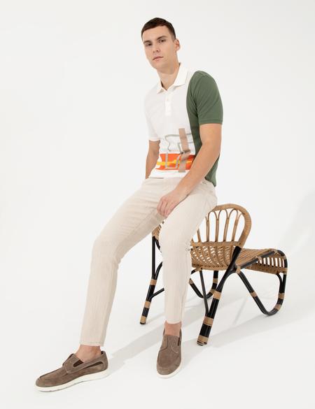 Bej Slim Fit Kanvas Pantolon - 50246876004