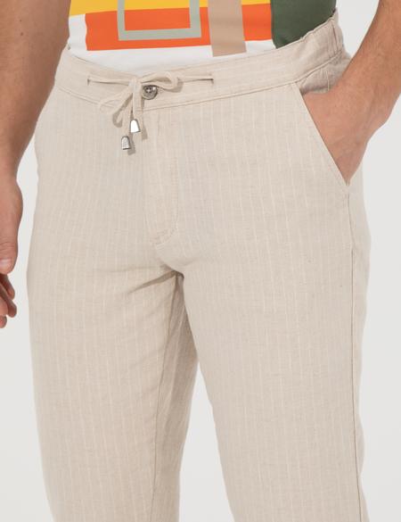 Bej Slim Fit Kanvas Pantolon - 50246876004