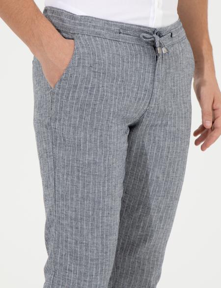 Lacivert Slim Fit Kanvas Pantolon - 50246876068