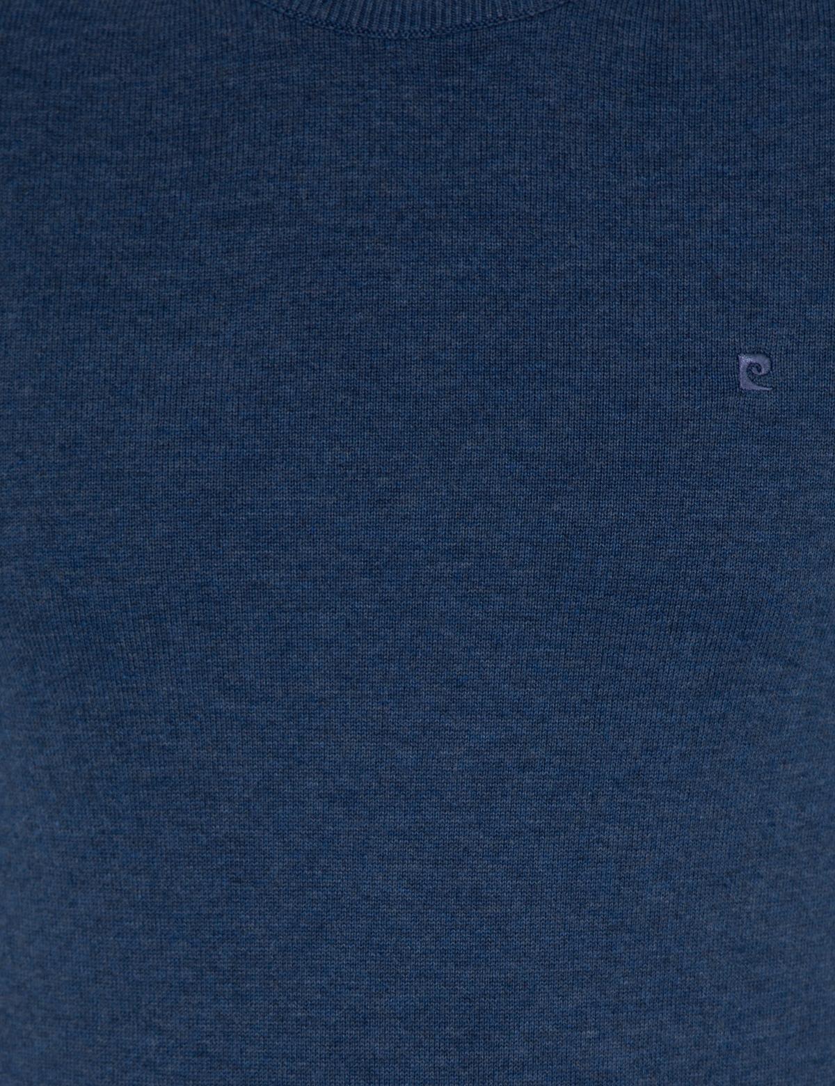 İndigo Melanj Slim Fit Bisiklet Yaka Basic Triko Kazak - 50257290128