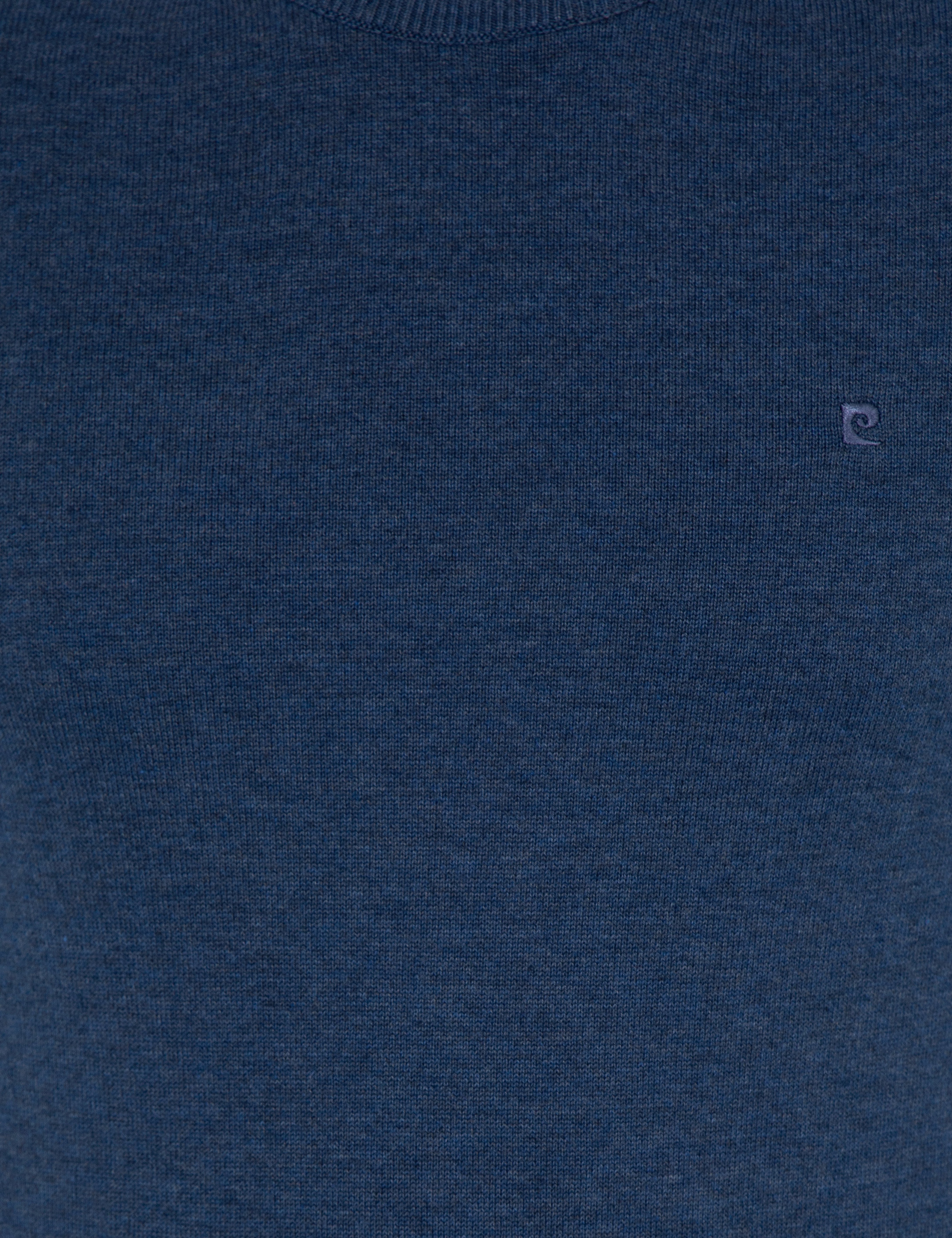 İndigo Melanj Slim Fit Bisiklet Yaka Basic Triko Kazak - Image 6