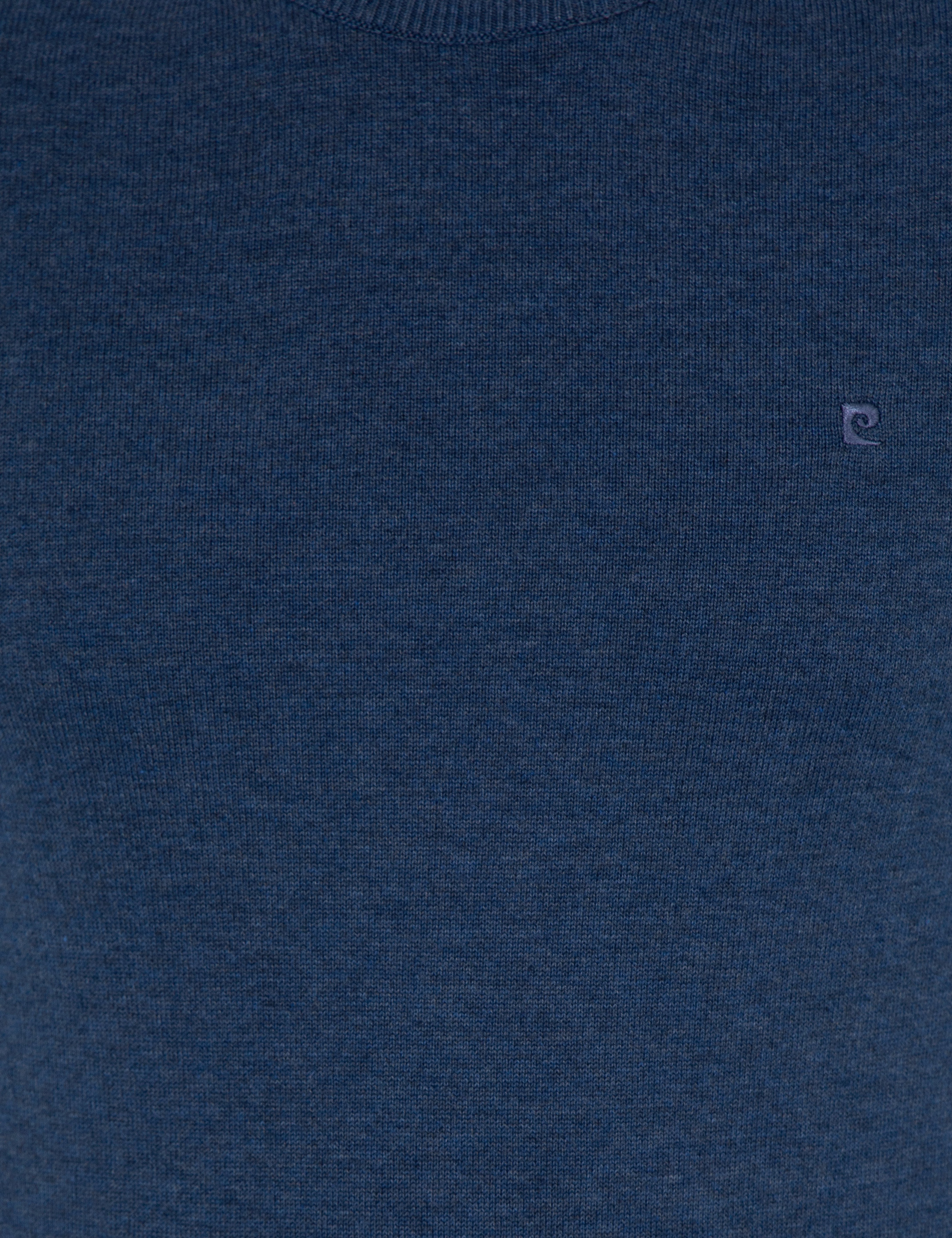 İndigo Melanj Slim Fit Bisiklet Yaka Basic Triko Kazak