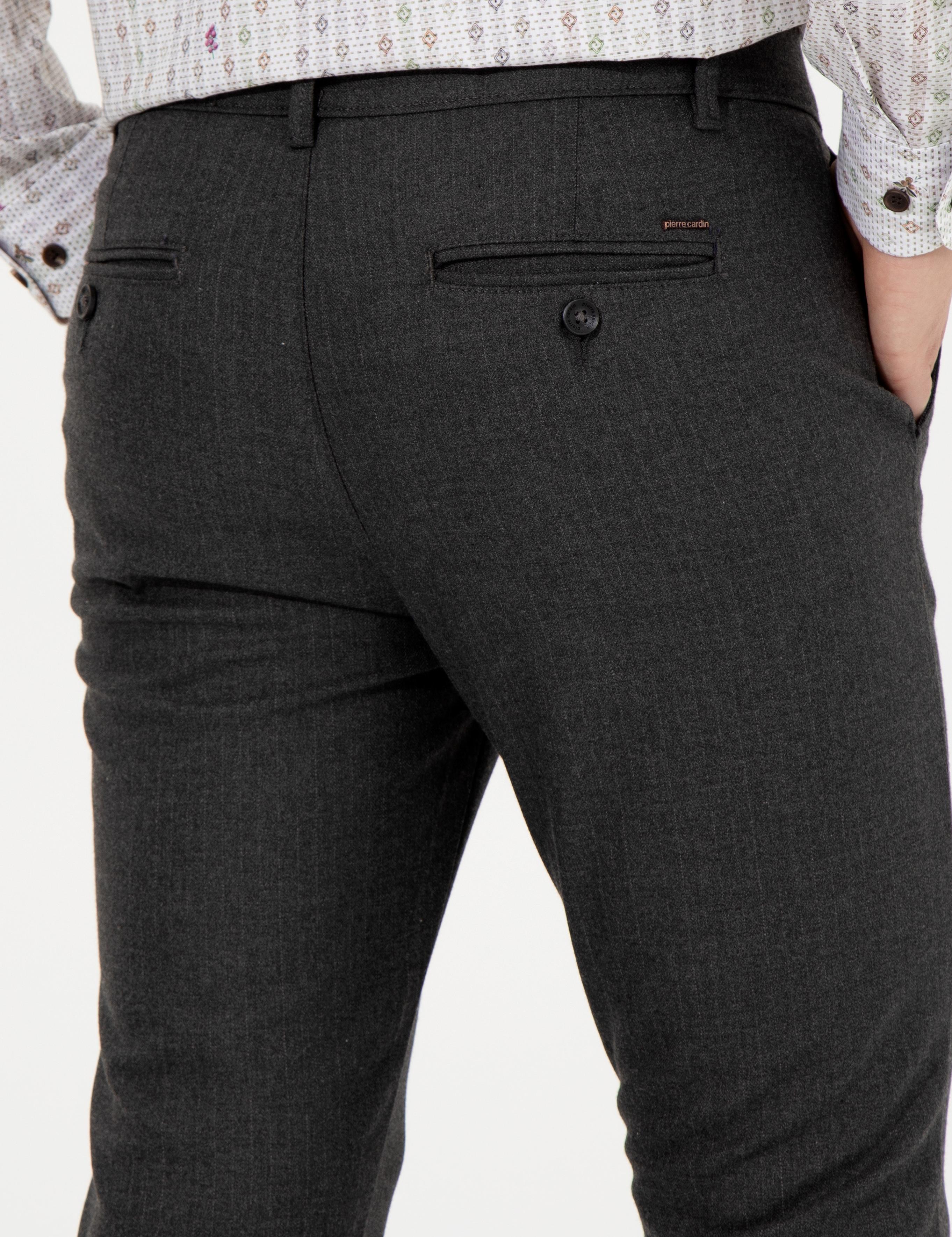 Antrasit Slim Fit Kanvas Pantolon