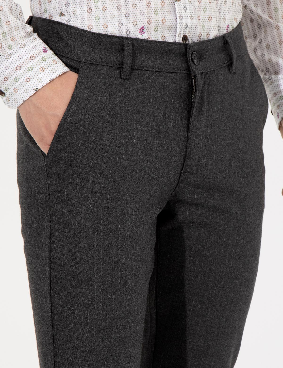 Antrasit Slim Fit Kanvas Pantolon - 50263189055