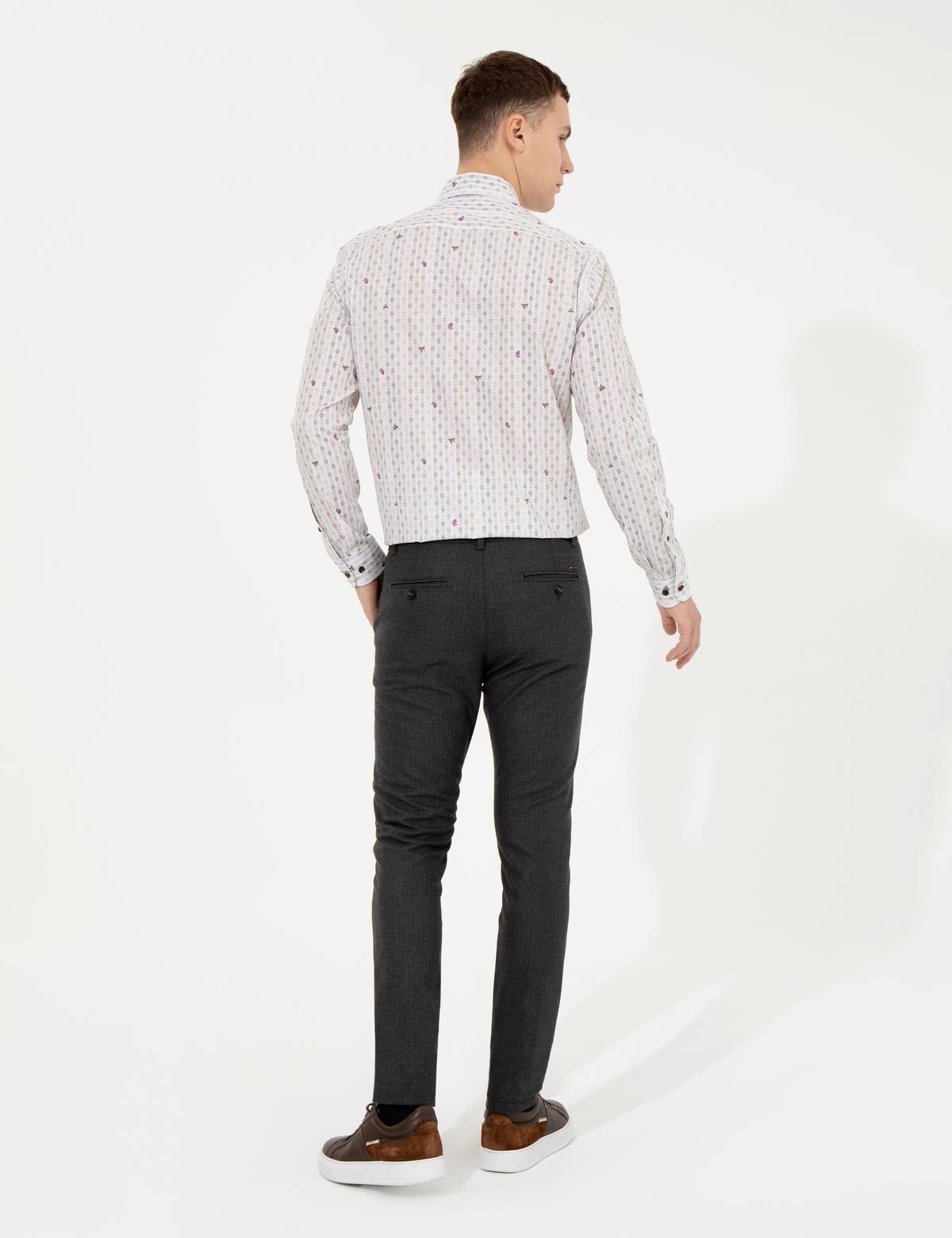 Antrasit Slim Fit Kanvas Pantolon - 50263189055