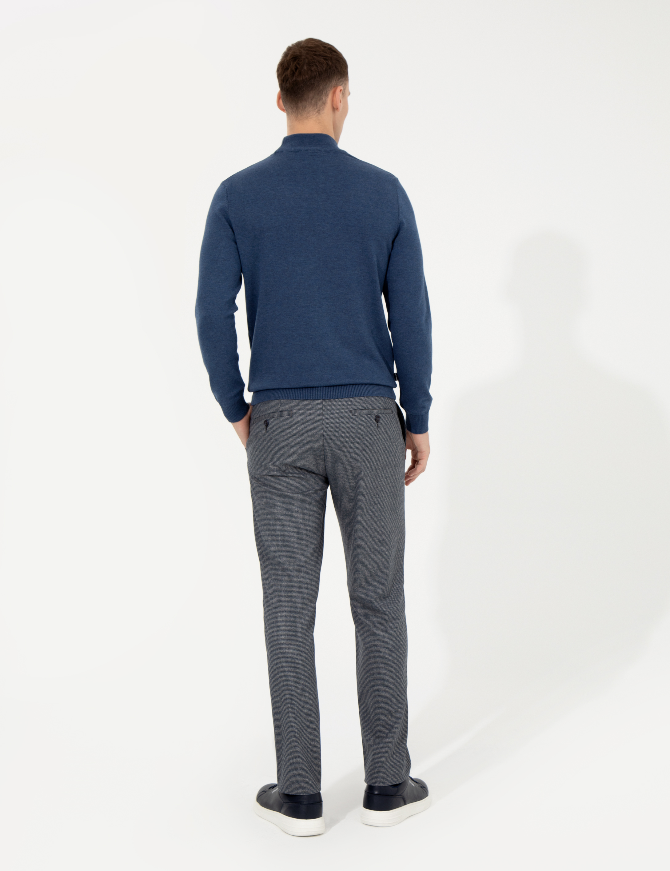Lacivert Slim Fit Kumaş Pantolon - Image 4
