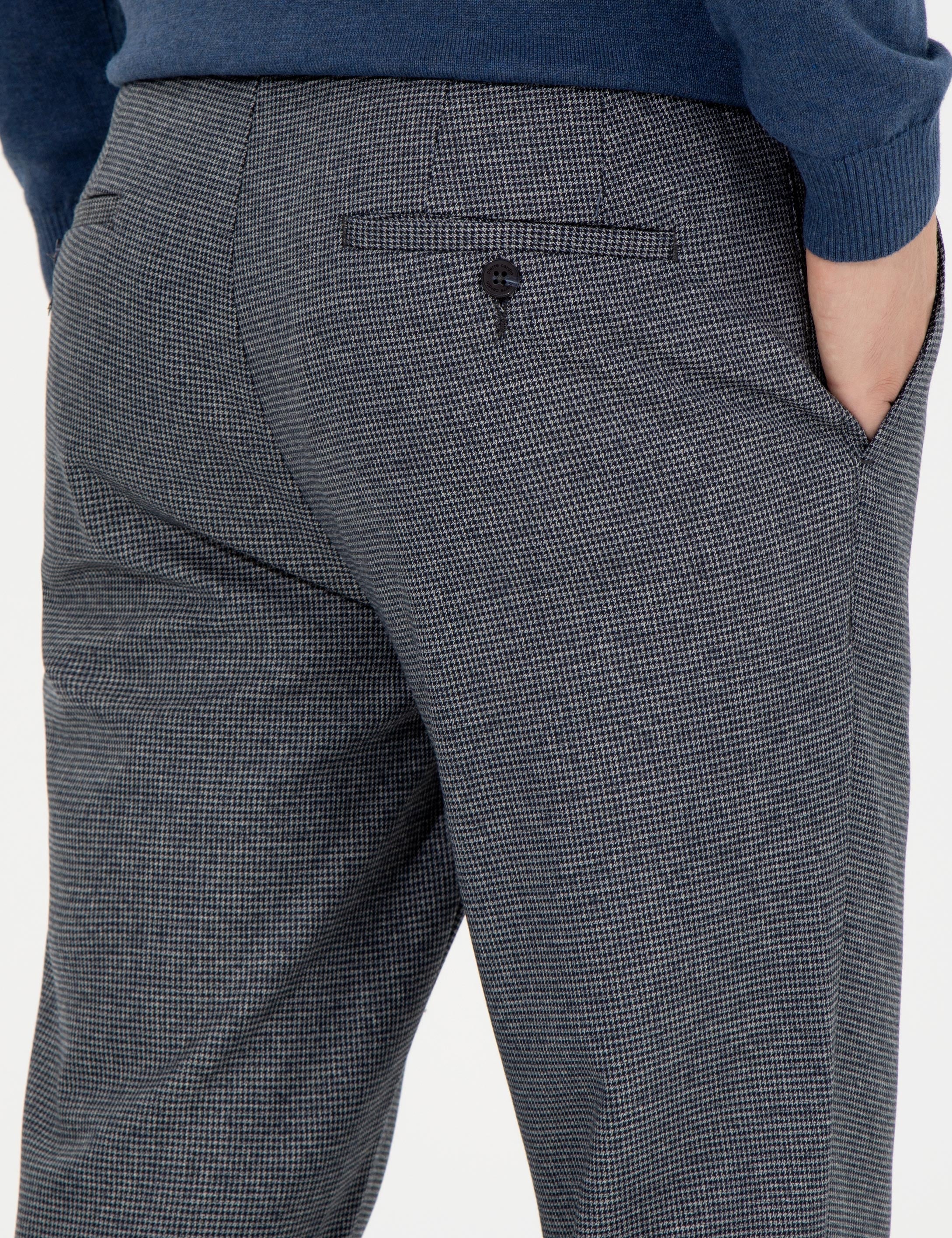 Lacivert Slim Fit Kumaş Pantolon - Image 7