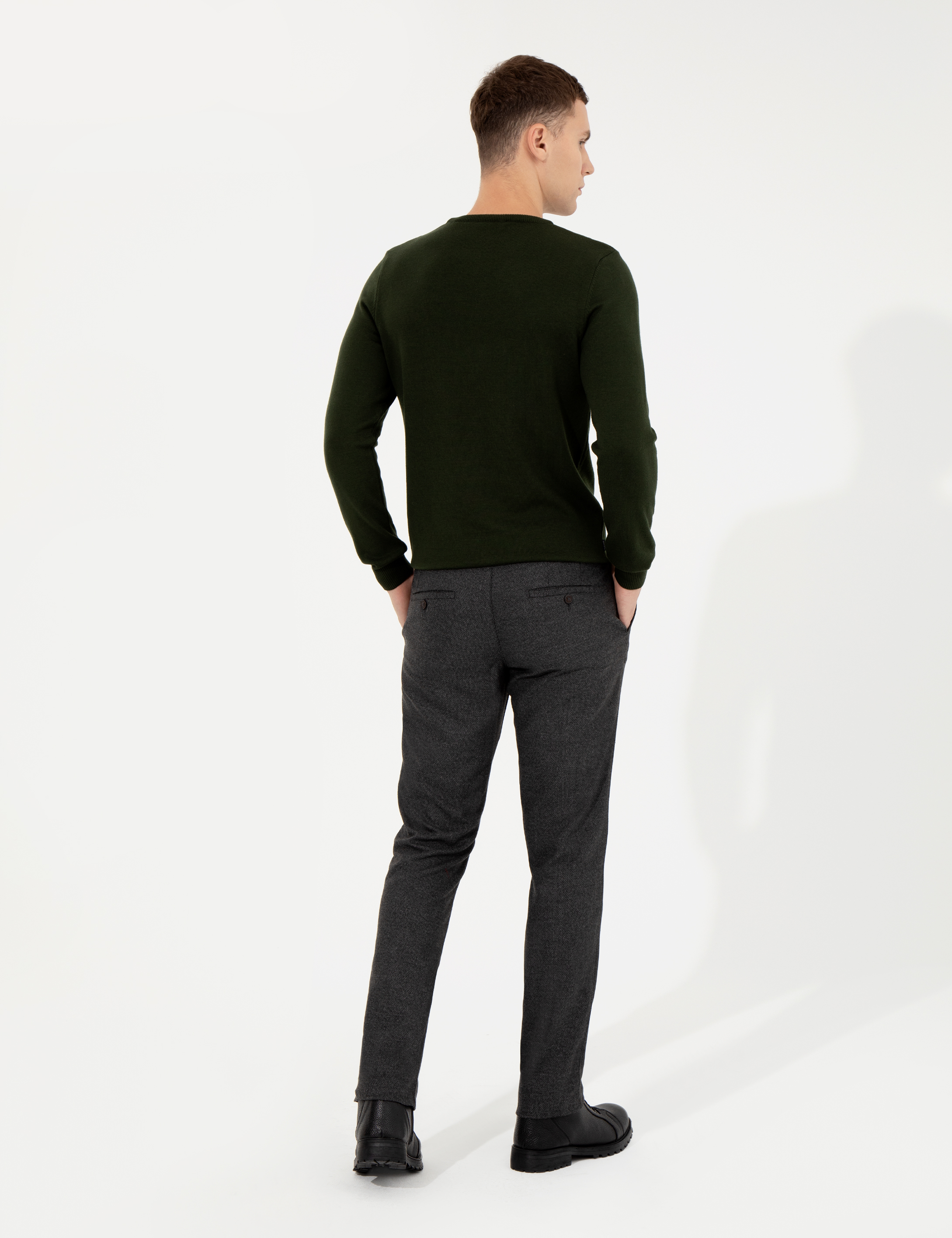 Antrasit Slim Fit Kumaş Pantolon - Image 4
