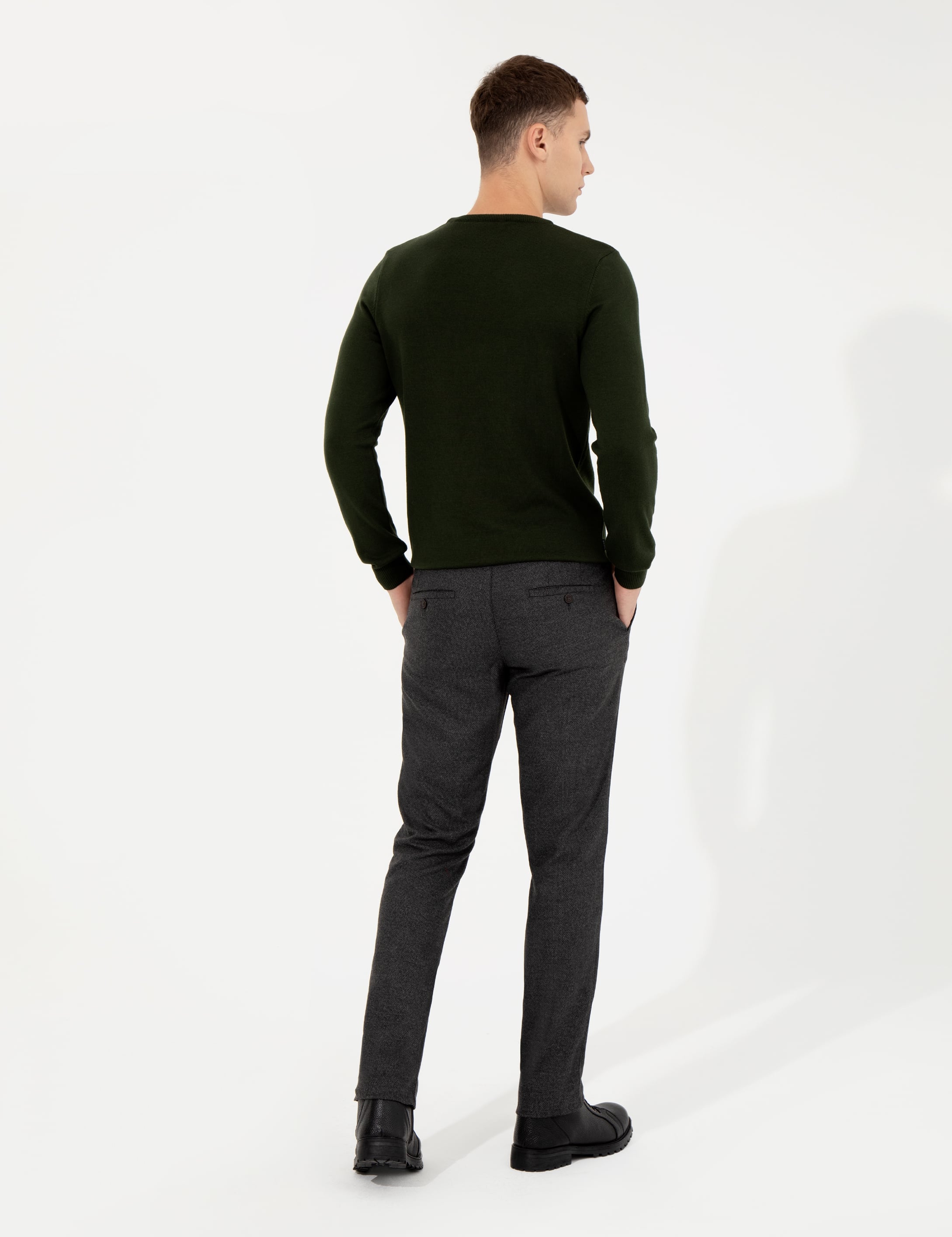 Antrasit Slim Fit Kumaş Pantolon