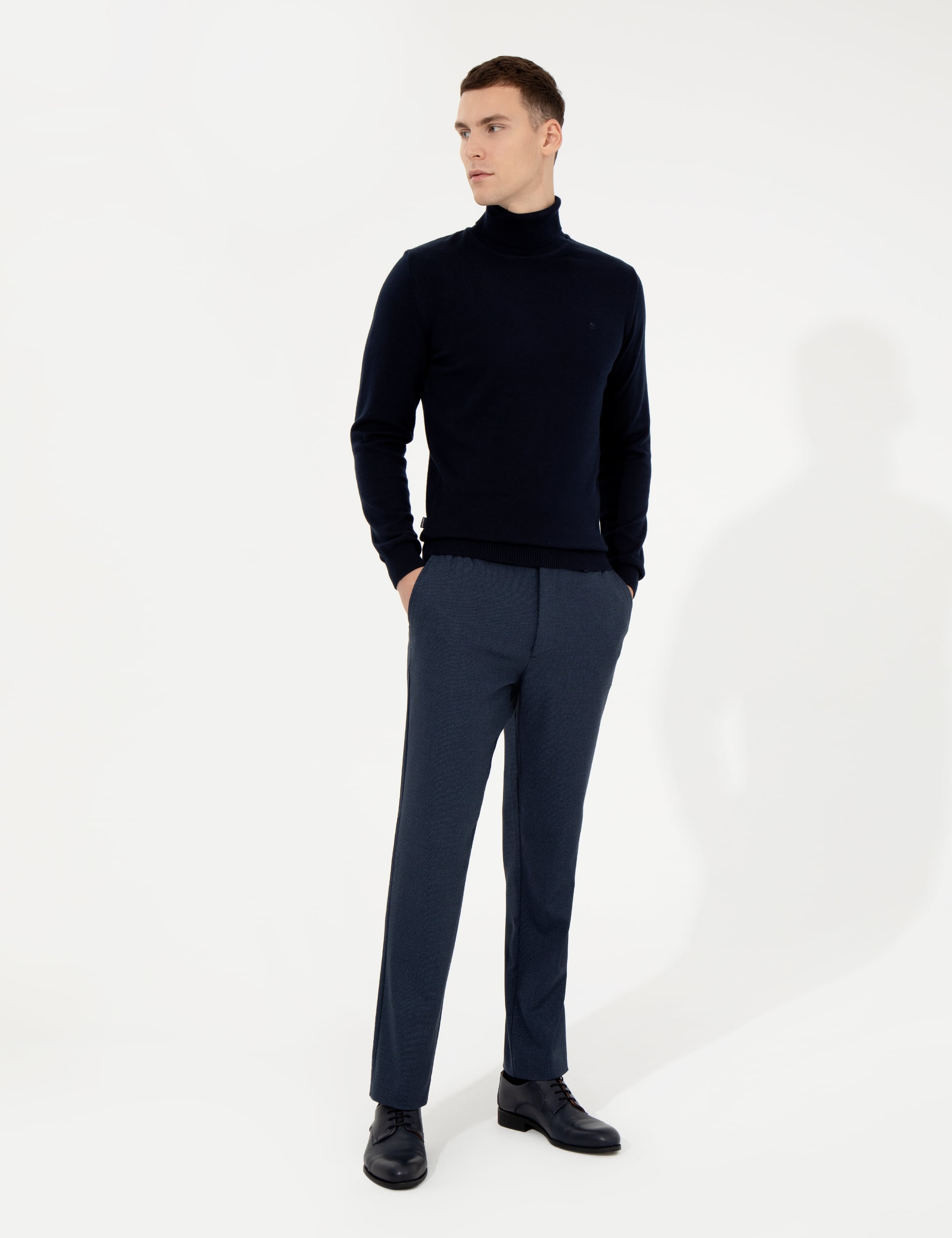 Lacivert Slim Fit Kumaş Pantolon - Image 1