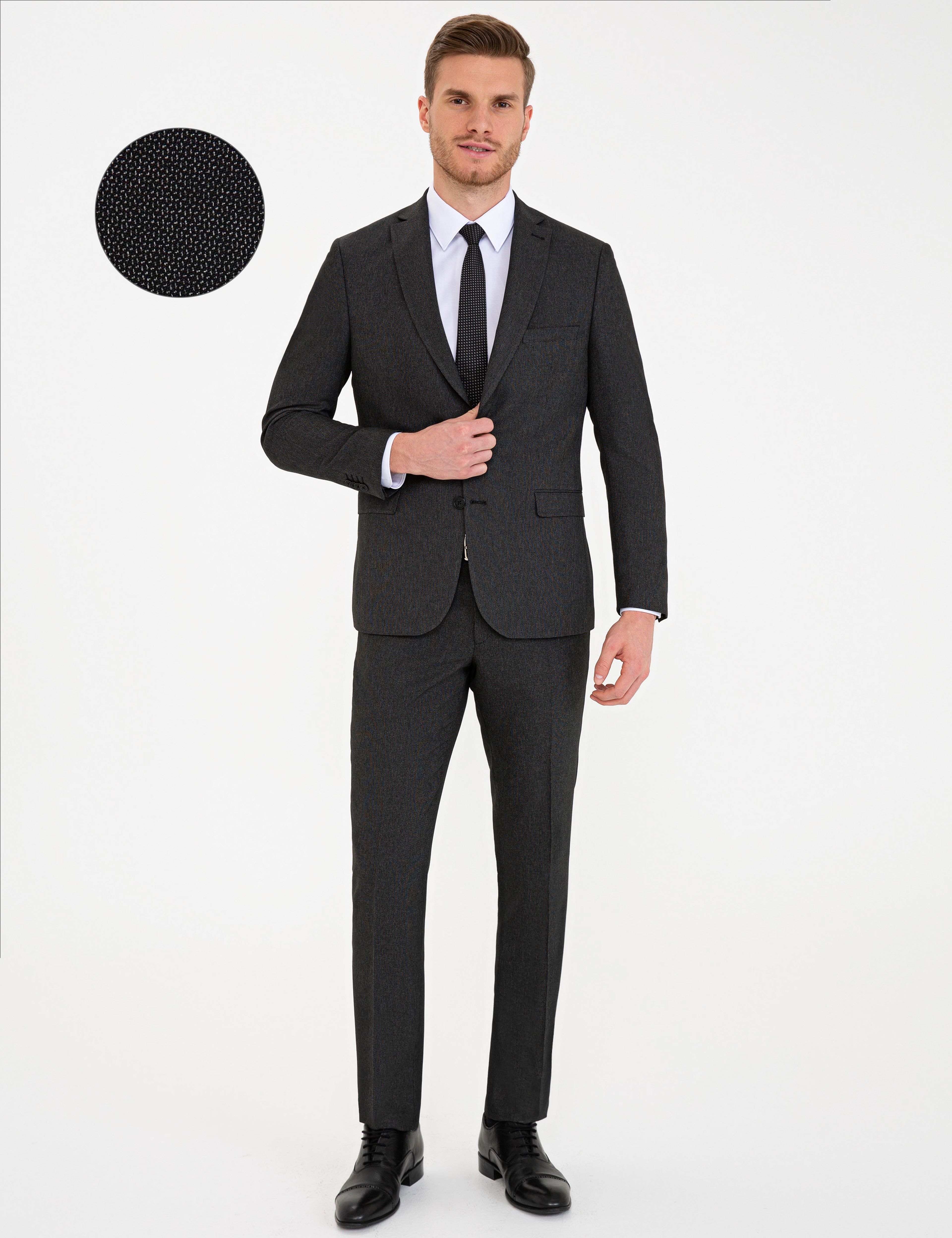 Siyah Slim Fit Takım Elbise - Image 1