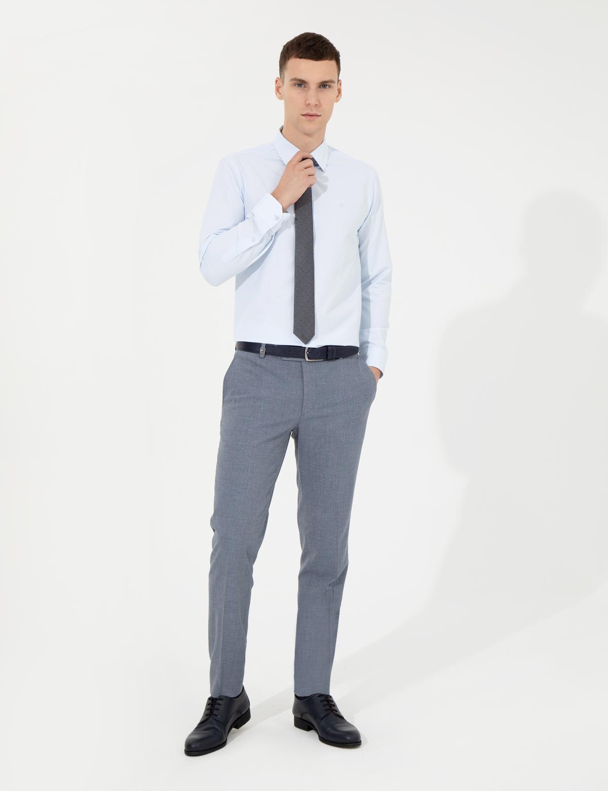 Açık Mavi Slim Fit Uzun Kollu Klasik Gömlek - 50258995010