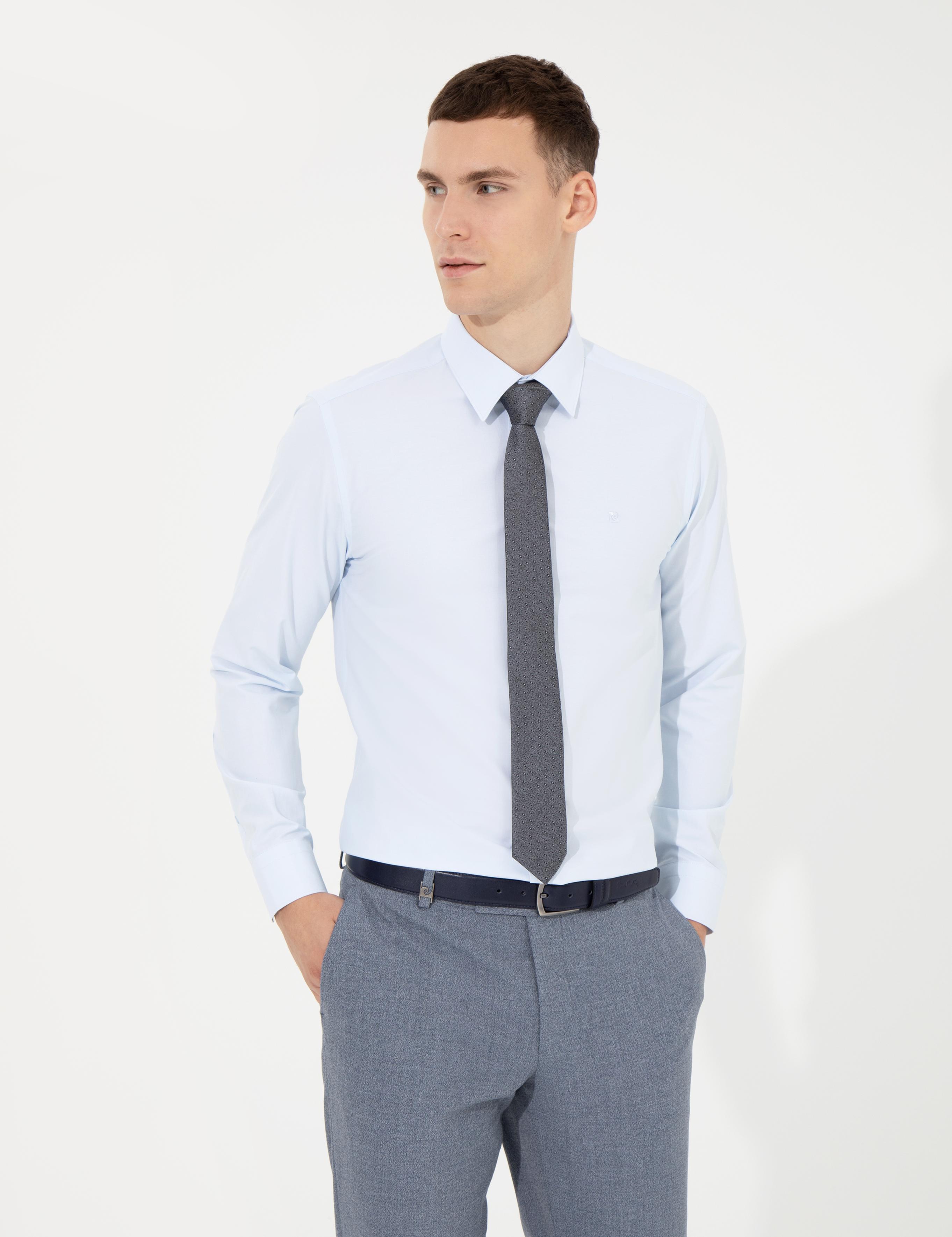 Açık Mavi Slim Fit Uzun Kollu Klasik Gömlek