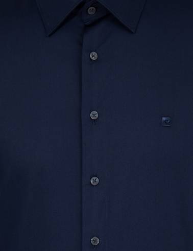 Lacivert Slim Fit Uzun Kollu Klasik Gömlek