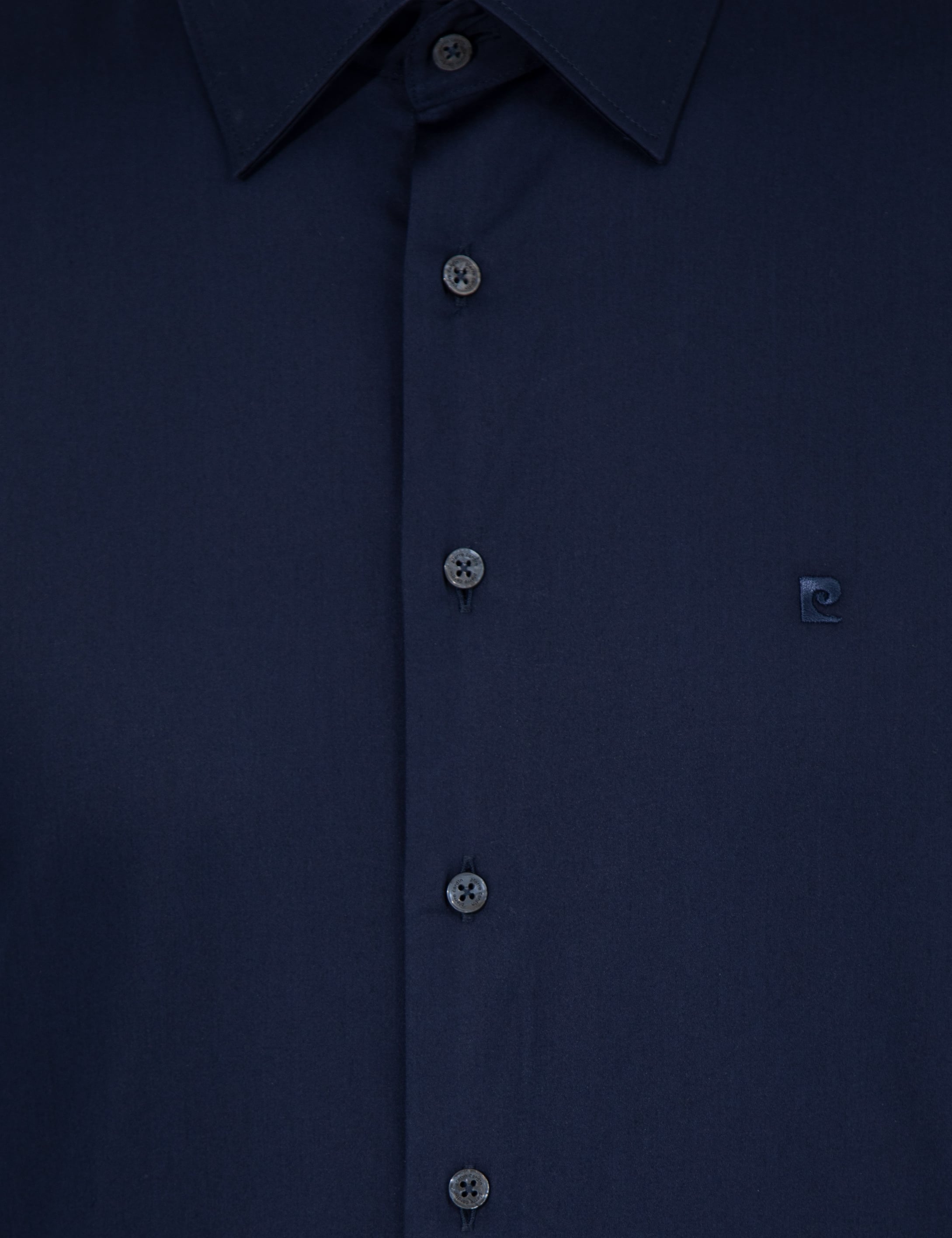 Lacivert Slim Fit Uzun Kollu Klasik Gömlek - Image 6