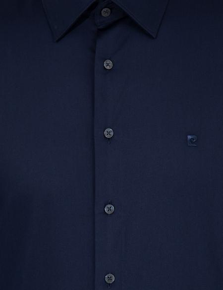 Lacivert Slim Fit Uzun Kollu Klasik Gömlek - 50251166043