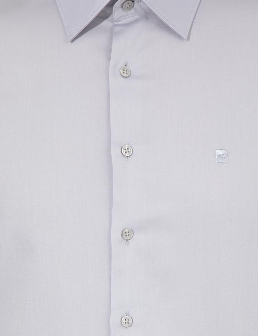 Gri Slim Fit Uzun Kollu Klasik Gömlek