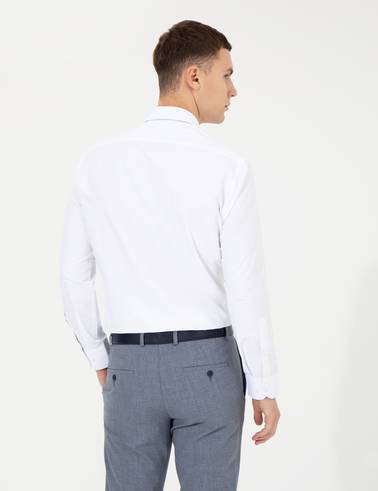 Beyaz Regular Fit Uzun Kollu Klasik Gömlek